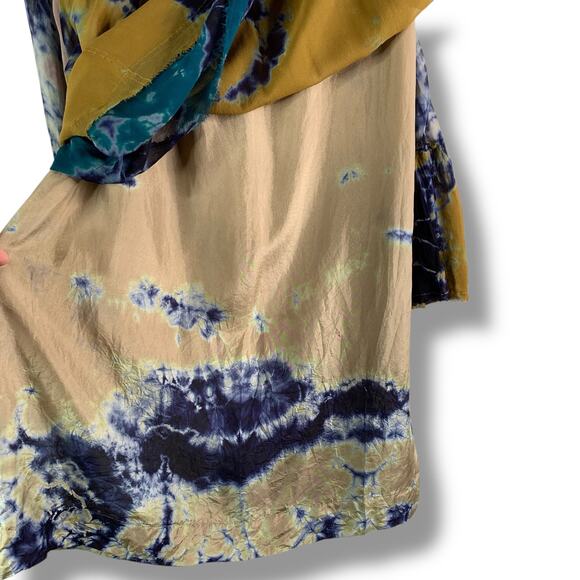 Raquel Allegra Tie Dye Silk Mini Dress Size 2 Babydoll Tent - Picture 4 of 10